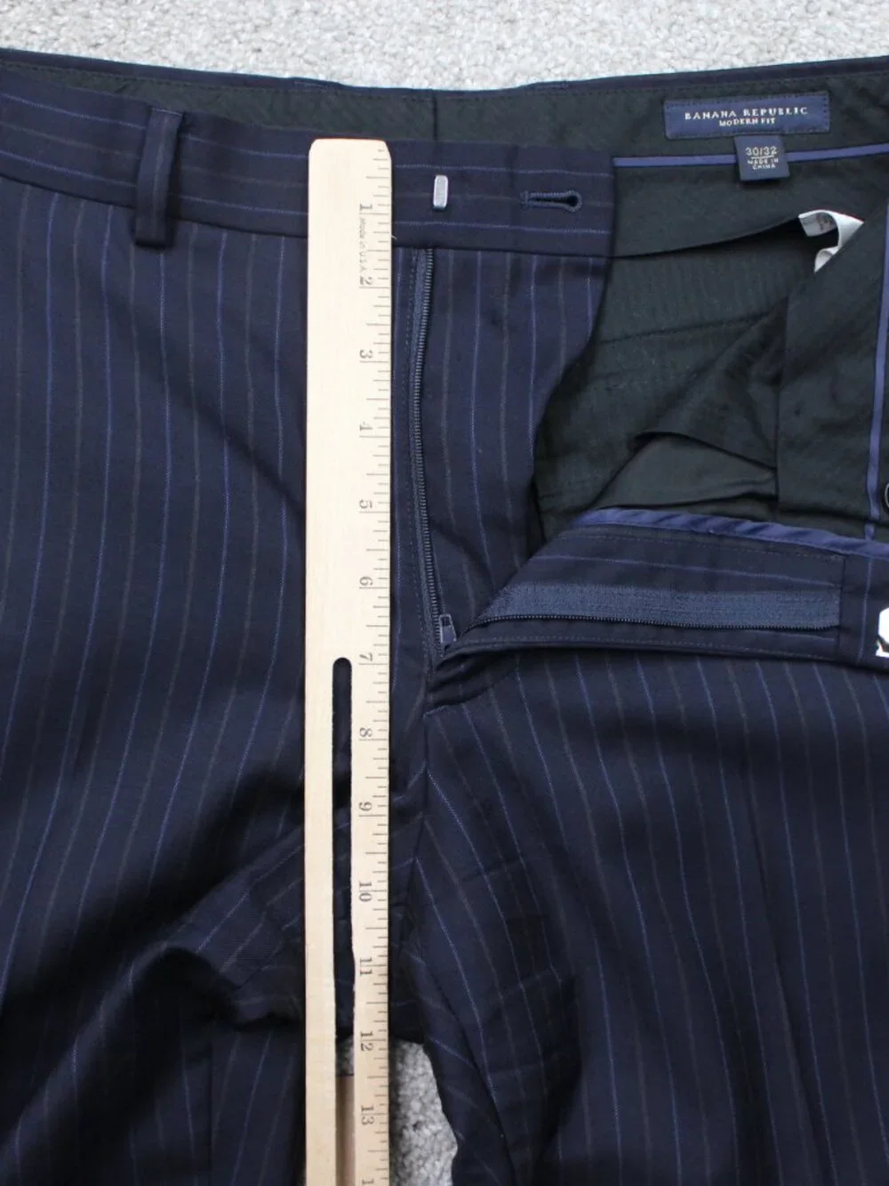 Banana Republic Pants Mens 30x32 Blue Pinstripe Modern Fit Wool Flat Front Lined